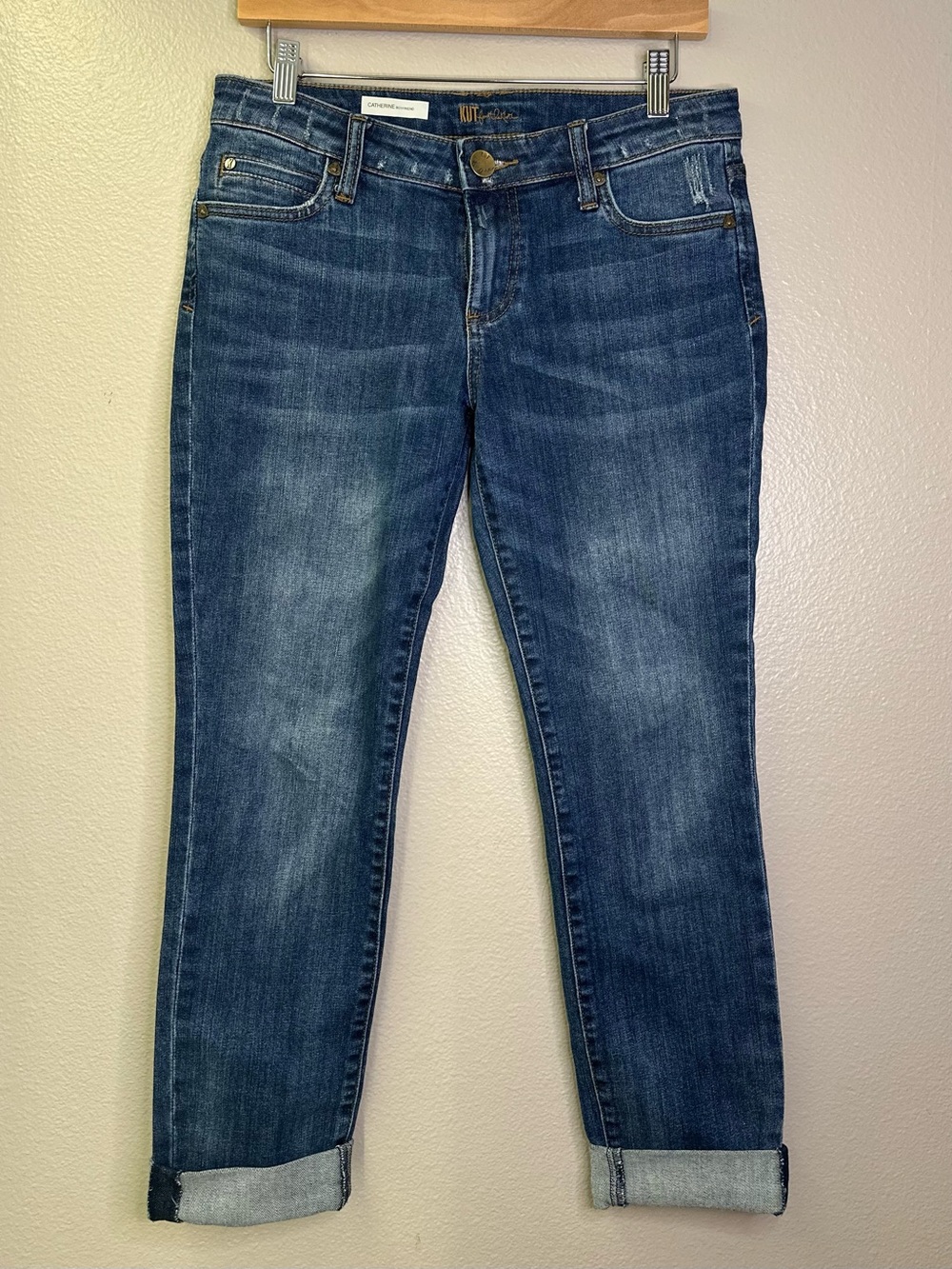 Kut From The Kloth Catherine Boyfriend Denim Jeans Cotton Dark Wash Vintage